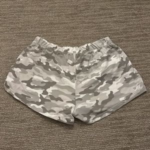 camo pattern lounge shorts
